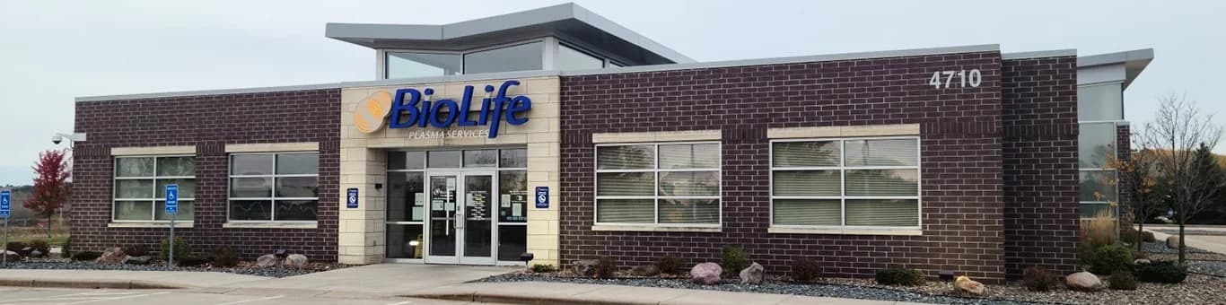 Edificio del Centro de Plasma de BioLife en Eau Claire, Wisconsin