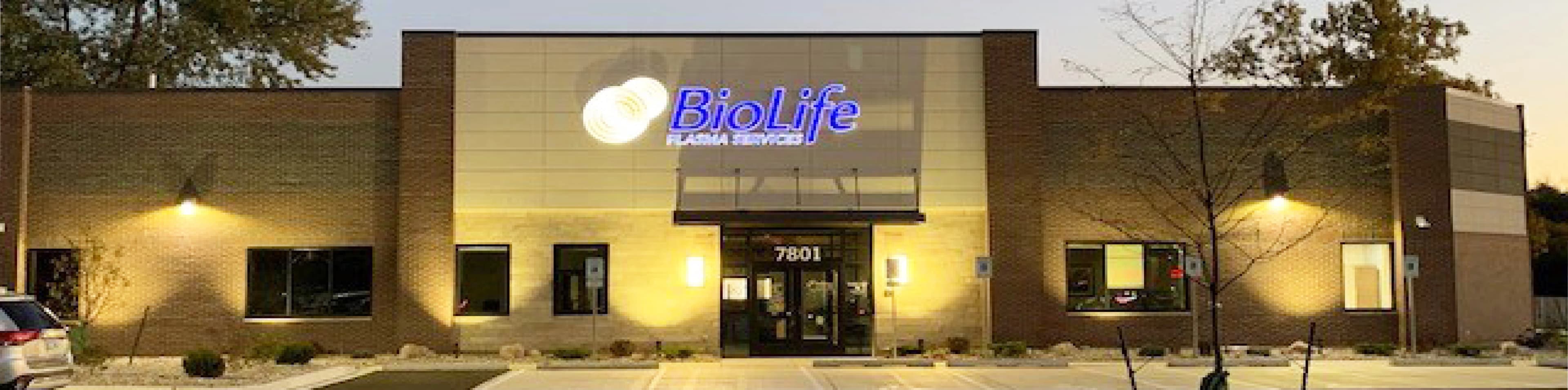 Edificio del Centro de Plasma de BioLife en Greenfield, Wisconsin