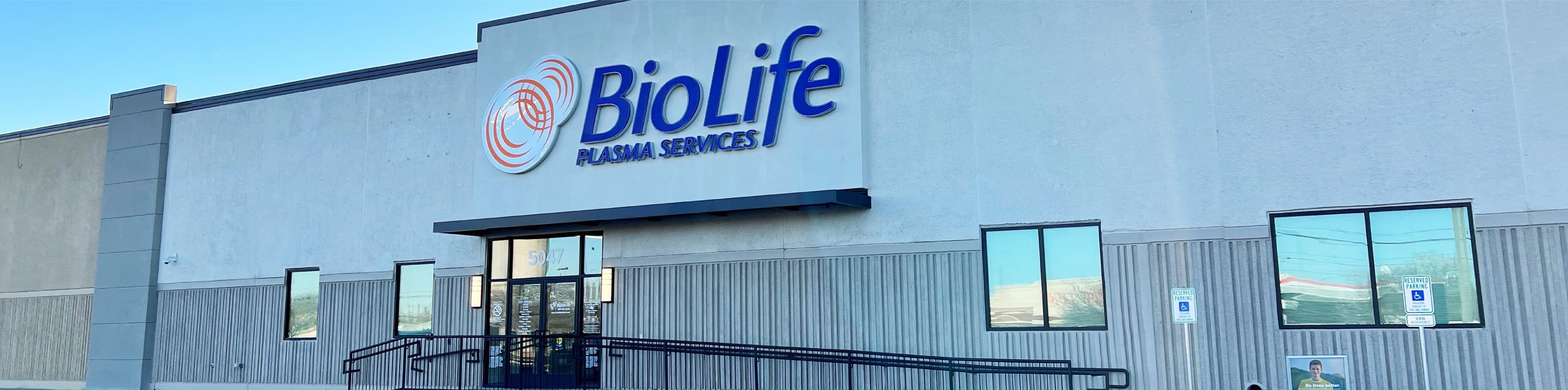 Edificio del Centro de Plasma de BioLife en Lubbock, Texas