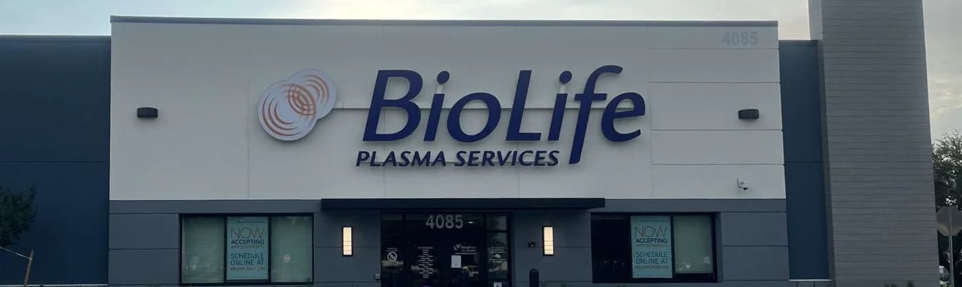 Edificio del Centro de Plasma de BioLife en Orlando - Gold, Florida