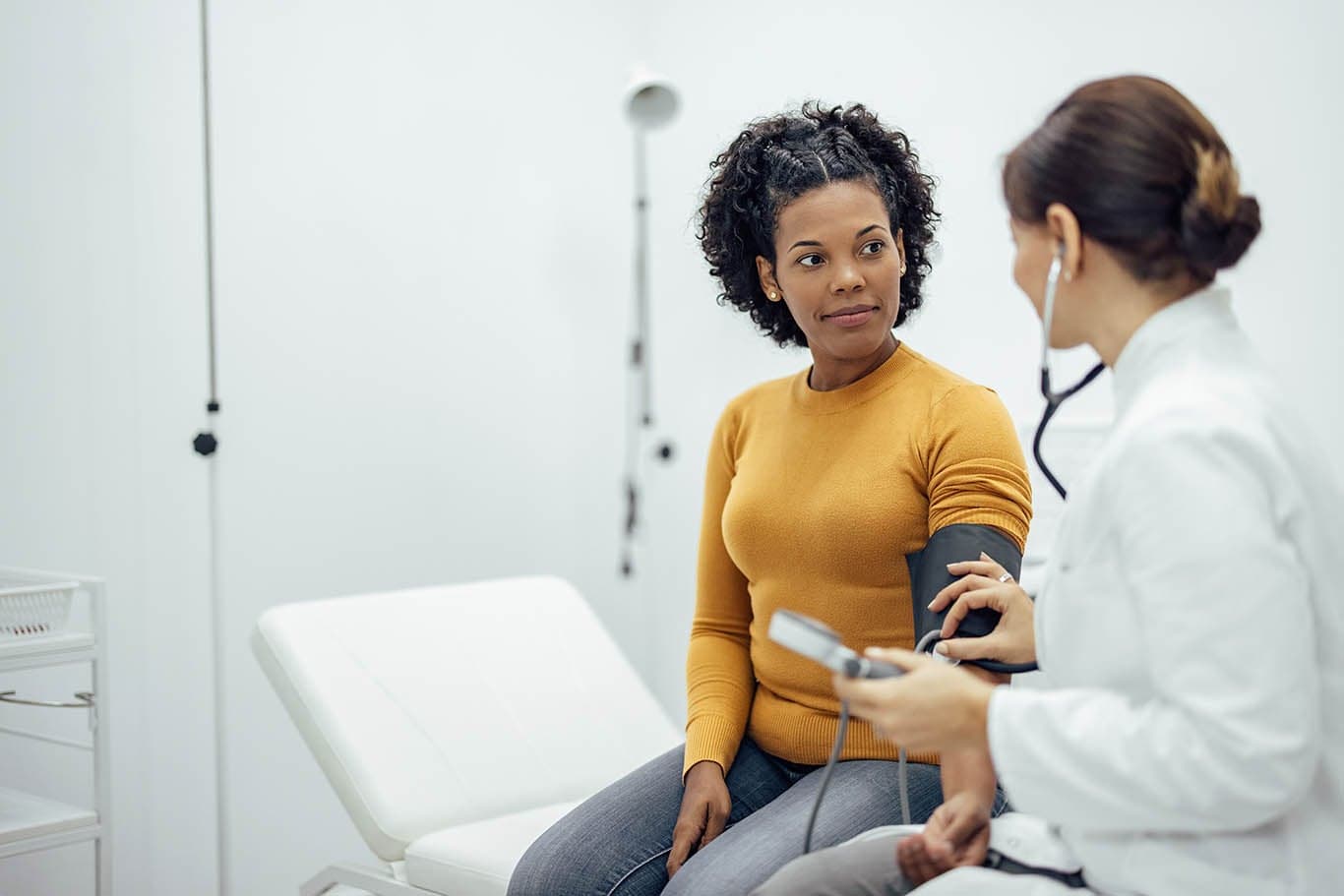 Women consulting doctor